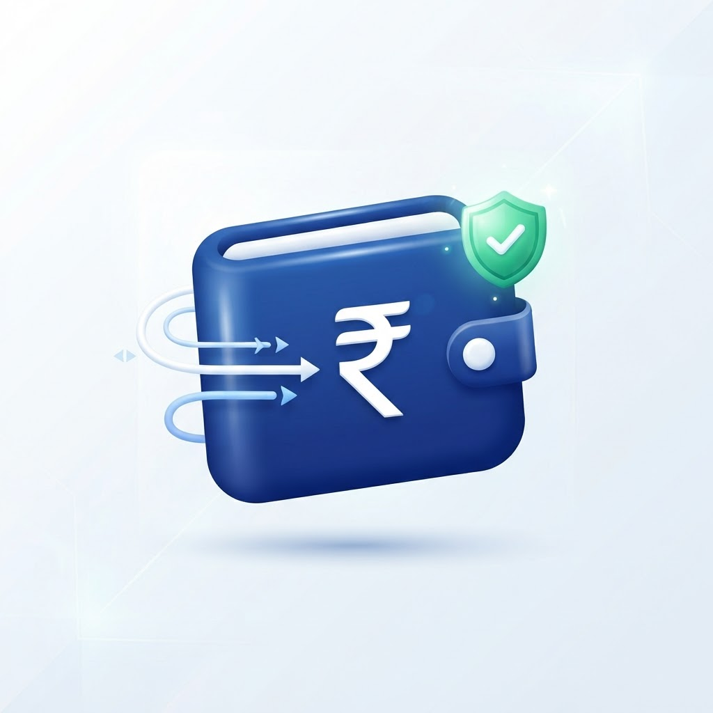 Secure payment wallet illustration